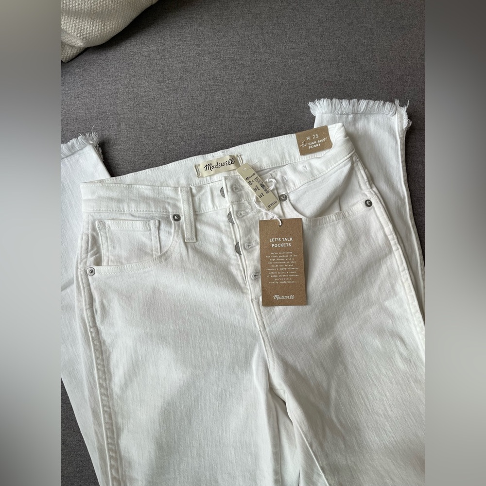 Madewell 10” High Rise Skinny White Jeans (NWT)